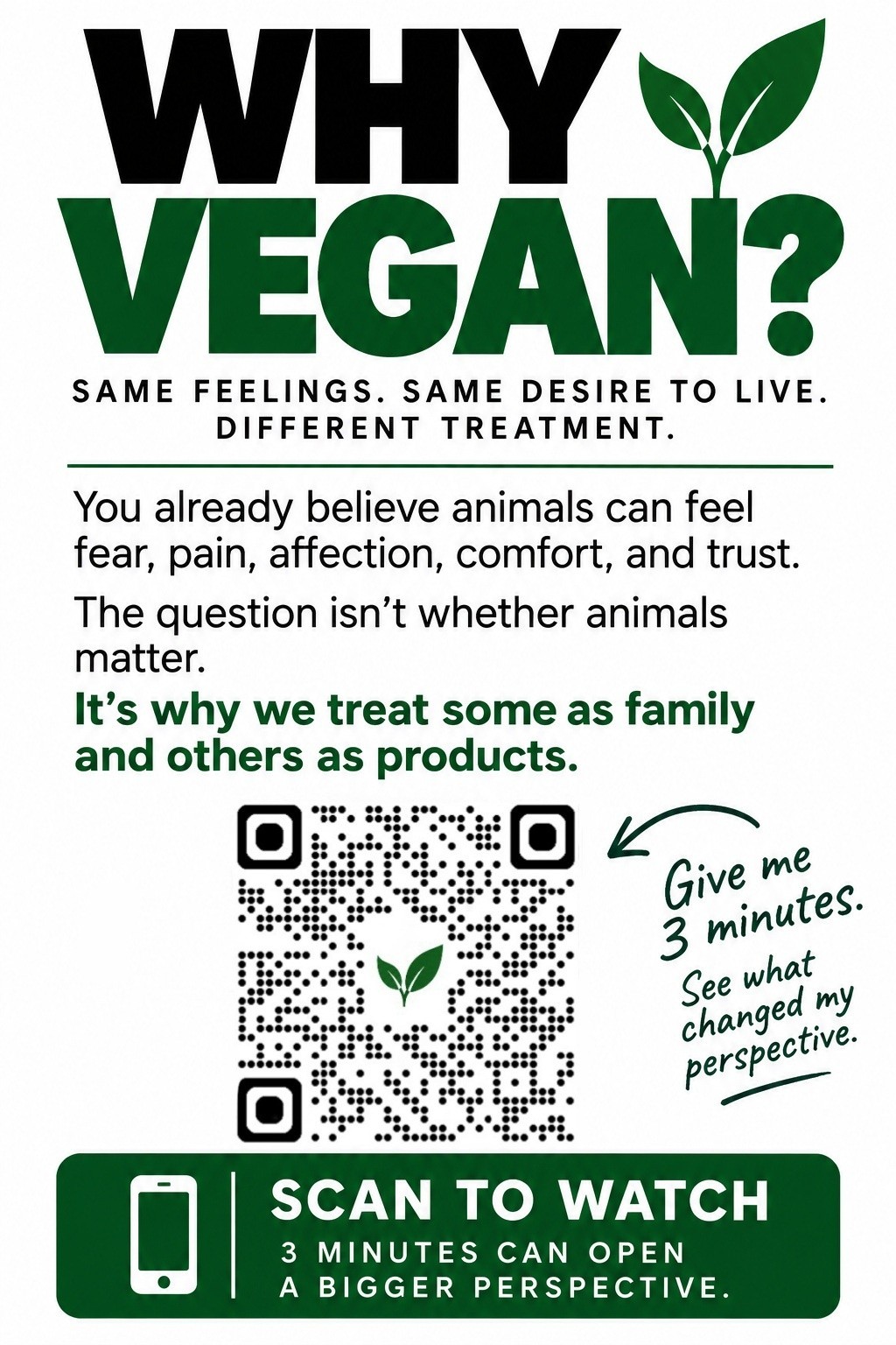 Portrait Why Vegan activism card preview